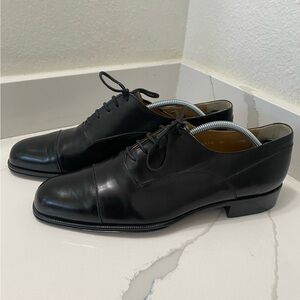 Bruno Magli Men's Leather Cap Toe Oxford Shoes - Black Size 7.5 M